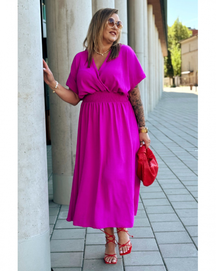 Dlhé dámske plus size šaty so zaväzovaním na chrbte Isana 